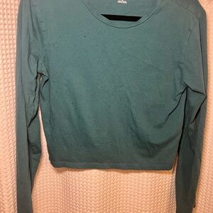 Wild Fable Teal Long Sleeve Crop Top